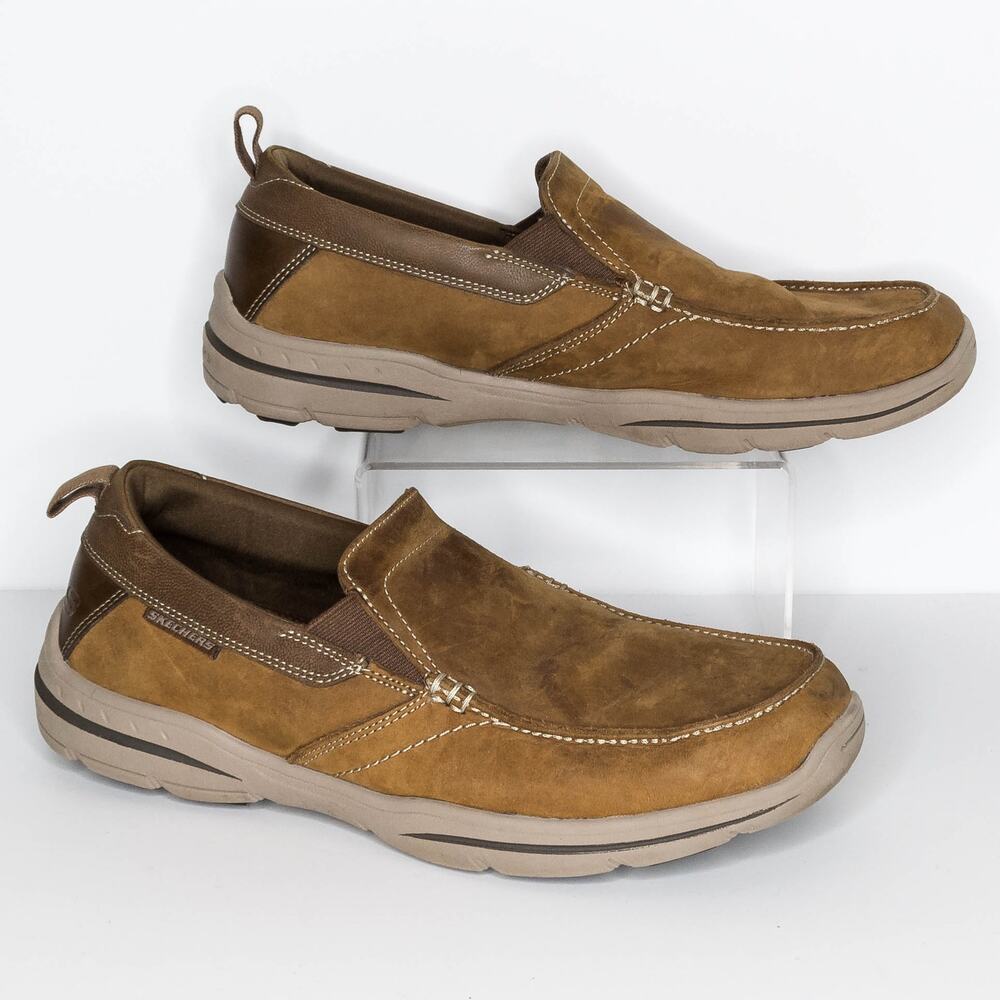 Skechers Men's Loafers Harper Forde Comfort Slip On Shoes Brown Size 8 | AC